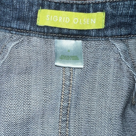 SIGRID OLSEN Denim Jacket with Buttons Size 4 - Picture 4 of 7